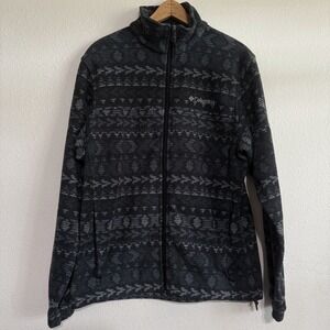 Columbia Steens Mountain Jacket Men's Small Nordic Print Fleece Full Zip Outdoor